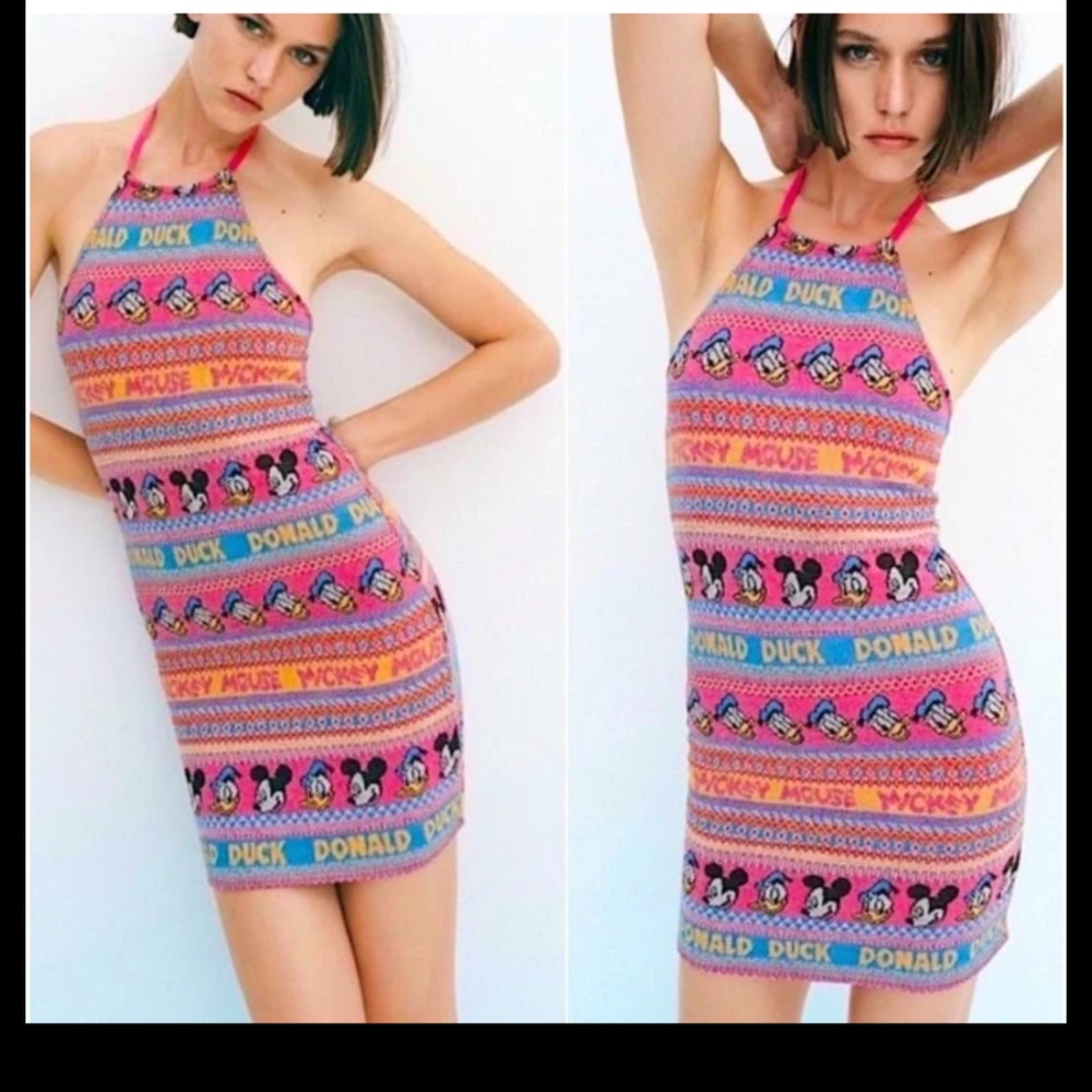 Zara Multicolor Knit dress with Disney Design